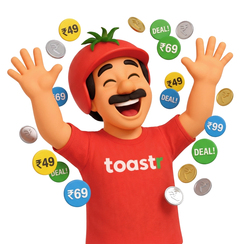 Toastr Mascot - Save Big on Every Order